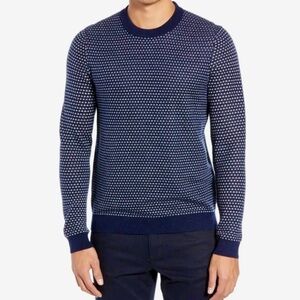 Ted Baker London Malttea Slim Fit Textured Crew Neck Wool Blend Sweater  Size XL